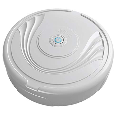 Bassulouda Robot aspirador, barredora inteligente robot de barrido para el hogar delgado y silencioso para piso de madera dura, azulejos, pelo de masc