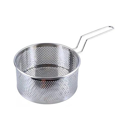 Cesta coladora de cocina Cesta de freír de acero inoxidable Cesta para freír patatas fritas de acero inoxidable Colador de malla fina Papas fritas Ces