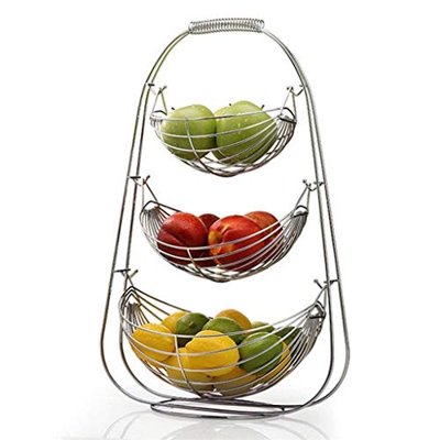Cesta de frutas Soporte de tazón Soporte de cocina Almacenamiento de verduras de acero inoxidable Organizador Decoración de almacenamiento de alimento
