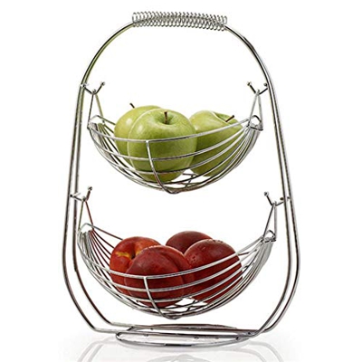 Cesta de frutas Soporte de tazón Soporte de cocina Almacenamiento de verduras de acero inoxidable Organizador Decoración de almacenamiento de alimento