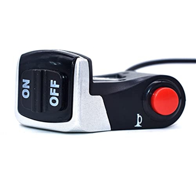 KNOKR Cuerno de Bicicleta eléctrica de 22,5 mm for Encendido Apagado Botón de Interruptor de Luces de señal Motocicleta Scooter Bike Cuerno de plástic