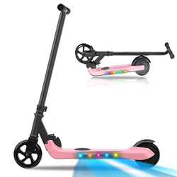 HST Patinete Eléctrico para Niños 4 a 12 Años, Motor 200W Scooter Kickscooter Plegable hasta 6 km/h, 7" Ruedas Rosado en oferta