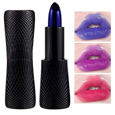 Pomrone 4 Pcs Pintalabios Mágico Color Azul - Pintalabios no pegajoso Blue Enchantress - Mancha de Labios hidratante con Cambio de Temperatura, Barras