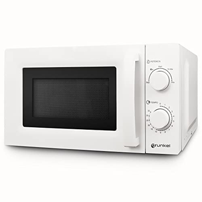 Grunkel - MW-20BB - Microondas blanco de 20 litros de capacidad y 5 niveles de potencia. Función descongelación y temporizador hasta 35 minutos - 600W