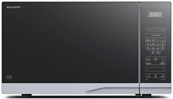 SHARP YC-PC322AE-S Microondas con grill y aire caliente (1000 W, 32 L, 10 niveles de potencia, función eco, función descongelador), color plateado y n en oferta