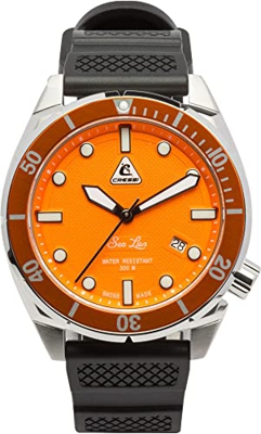 Cressi Sea Lion Watch 300 m Reloj Profesional para Buceo, Adultos Unisex, Plata/Naranja, Talla única
