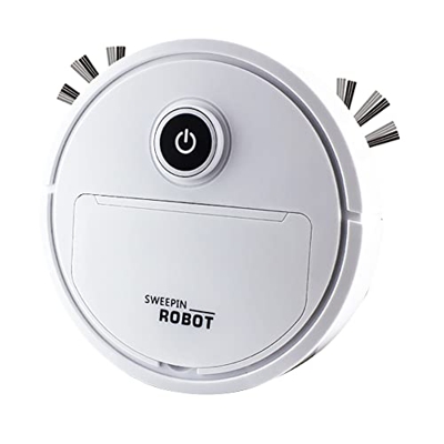 Aflytep Robot Aspirador AutomáTico 3 en 1 MáQuina de Limpieza de Barrido InaláMbrica Inteligente Carga Aspiradora Inteligente Blanco