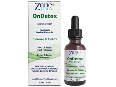 Zane OnDetox │10 – 15 días de limpieza rápida del hígado, apoyo renal | Suplemento de desintoxicación y reparación con cardo de leche, ortiga, bardana