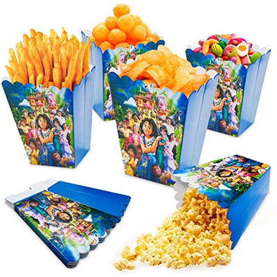 Cajas de Palomitas Encanto 12 pcs, Encanto Fiesta Kit, Encanto Bolsa de Palomitas Papel, Encanto Caja de Caramelos Cumpleaños, Contenedor de Palomitas