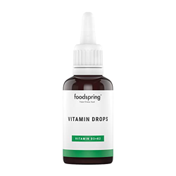foodspring Vitamin Drops D3+K2, 30 ml, vitamina D3, aceite MCT de coco, vitamina K2 (K2VITAL® sin procesar) mejora tu sistema inmunológico y fuerza características