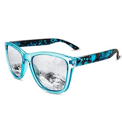 KANASTAL Gafas de Sol Hombre Espejo Plata Mujer Polarizadas Cuadradas Clásicas Vintage Protección UV para Conducir Pesca Golf al Aire Libre Viajes Men