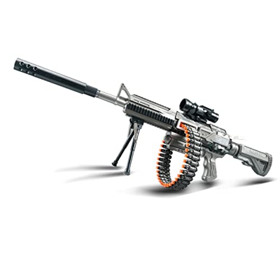 Toy Gun, Rifle de Francotirador automático,2 Modes Electric Manual Toy Foam Blaster with 100 Bullets, 40 Bullet Chains,Rechargeable Battery Powered-fo