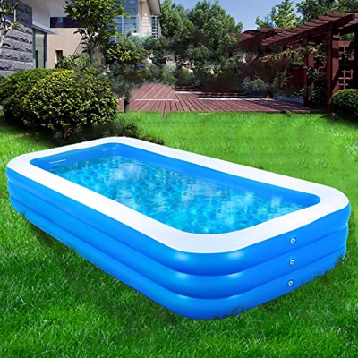 Piscina inflable engrosada, piscina familiar, piscina infantil portátil duradera, piscina infantil, piscina hinchable rectangular para piscina de jard