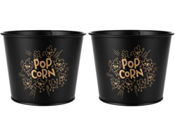 Juego de recipientes de palomitas de maíz reutilizables de estilo moderno para cine nocturno, lavables en el lavavajillas, sin BPA, 2 unidades (metal  características