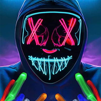 KEKECHAORAN Mascara led Halloween, Mascaras Luces LED Neon Luminosas, Máscaras Halloween de Terror, para Navidad,Halloween,Cosplay,Grimace Festival,Fi
