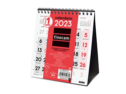 Finocam - Calendario 2023 Neutro de Sobremesa Números Grandes Enero 2023 - Diciembre 2023 (12 meses) Español características