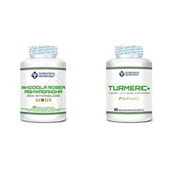 Scientiffic Nutrition - Rhodiola Rosea + Ashwagandha, Reduce la Ansiedad y el Estrés Emocional - 60 Cápsulas. & Scientiffic Nutrition - Turmeric+ con  en oferta