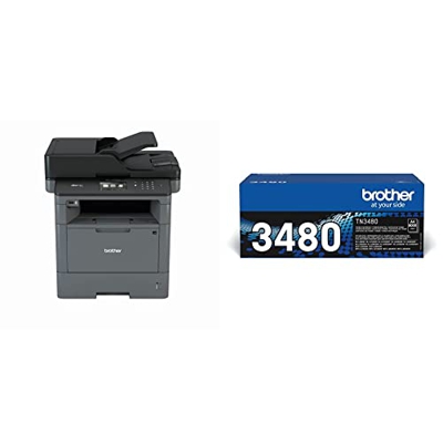 Brother MFC-L5700DN - Impresora multifunción láser (250 Hojas, dúplex automático, 9,3 cm, 8000 páginas, USB 2.0 y Ethernet), Negro & TN3480 - Tóner Ne
