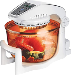 LMEIL 10 Qt Glass Air Fryer Deep Fat Free Healthy Halogen Cooker + Accessories, For French Fries & Chips, White características