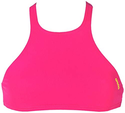 ARENA Crop Think Top De Bikini Mujer Rulebreaker Crop Think, Mujer, Fresia Rose-Yellow Star, XS