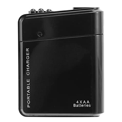 MOALIOI Negro 4X AA bateria portatil Cargador de Potencia de Emergencia USB para telefono Celular