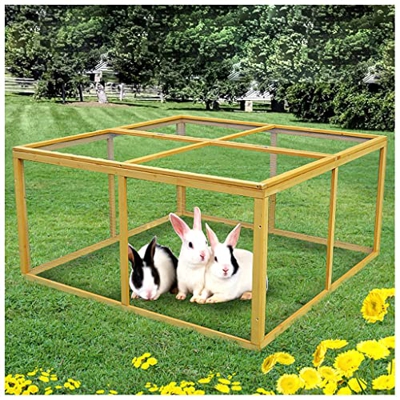 Gran Casa De Madera para Mascotas para Exteriores, Jaula para Mascotas, Refugio para Mascotas con Malla De Ventilación, para Pollo, Conejo, Paloma (S 