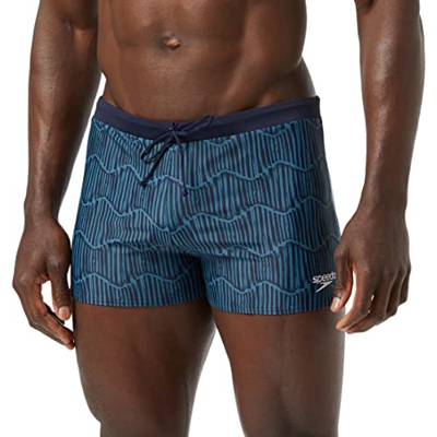 Speedo Valmilton Aquashort Swim Briefs, Azul Marino/Verde, 38 (ES 95 CM) Men's