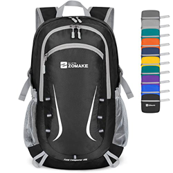 ZOMAKE Mochila Plegable Ligera 40L,Mochilas Compacta con Resistencia al Agua para Hombre,Mujer,Viajar,Senderismo,Al Aire Libre(Negro) características