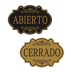 Andchi Abierto & Cerrado Letrero de puerta colgante, Letrero de puerta de metal de doble cara, Letrero de metal de aluminio, inoxidable, sin decolorac características