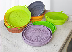 TACSPO Foldable, Reusable Silicone Air Fryer Baking Pan Thickened Non-Stick Baking Pan Baking Fryer Liner, Can Be Used In Oven, Microwave Oven, Air Fr en oferta