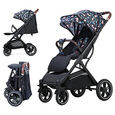 Cochecito de paseo Babyfond Silla de paseo ligera y compacta,reclinable hasta la posición de dormir,desde nacimiento hasta 15 kg/4 años