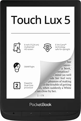 PocketBook- Touch Lux 5 InkBlack Dispositivos de Lectura electrónicos, Multicolor (699309)