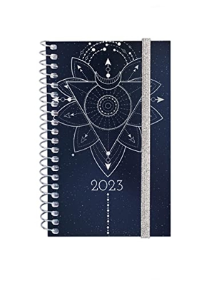 Finocam - Agenda 2023 Espiral Design Collection Semana Vista Horizontal Enero 2023 - Diciembre 2023 (12 meses) Moon Español, SUPERMINI - E3-79x127 mm