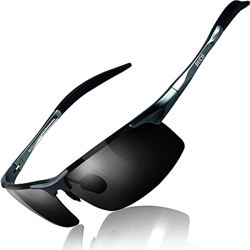 Duco Gafas de sol deportivas polarizadas para hombre con ultraligero y marco de metal irrompible, 100% UV400-8177S (Gunmetal/Gris) características