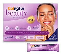 Colnatur Beauty - Colágeno con Ácido Hialurónico, Coenzima Q10 y vitaminas y minerales, sabor Frutos del Bosque - 30 Sobres precio