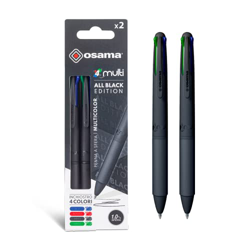 OSAMA 4 Multis bolígrafo de cuatro colores, All Black, pack de 2 unidades en oferta
