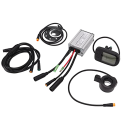 Kadimendium Kit de Conversión de Bicicleta Eléctrica, Controlador de Caja de Metal Pantalla de Datos de Fabricación de Bricolaje DC 36V / 48V Kit de C características