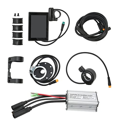 Kadimendium Kit de Controlador de Motor de Bicicleta Eléctrica, Pantalla LCD Liviana a Prueba de Agua Kit de Controlador de Bicicleta Eléctrica 15a Se
