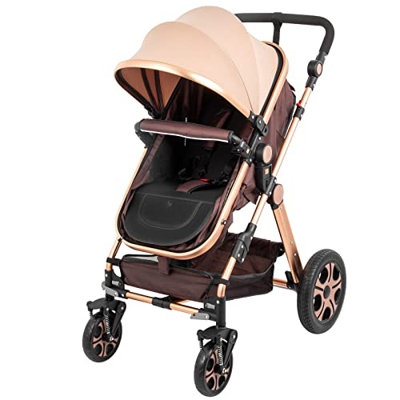 VEVR Cochecito 15kg, Carrito Silla de Paseo 78 x 60 x 107 CM, con Carro Multiuso, Silla de Paseo Ligera, Carro Bebe, Carritos para Muñecas Plegado