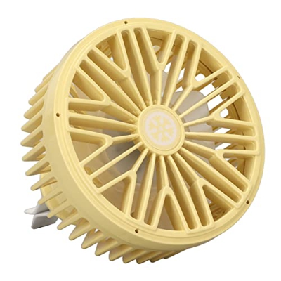 LBEC Ventilador de Coche Compacto de 5V para Ventiladores de Coches eléCtricos, CamióN Giratorio de 360 ​​Grados de bajo Ruido (Amarillo)