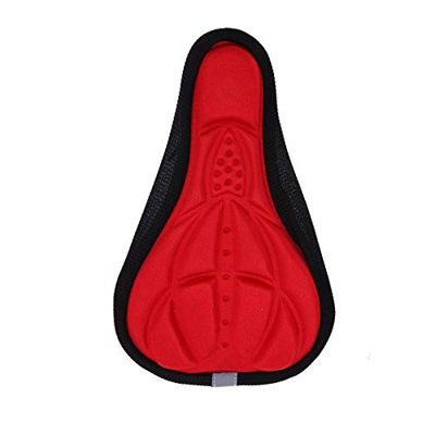 FARUTA Bicicleta de montaña Bicicleta engrosamiento Super Soft Silicona Gel Cojín Cojín Bicicleta Sillín (Color: Rojo)