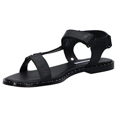 Pepe Jeans Hayes Logo, Sandal Plana. Mujer, 999 Negro, 37 EU