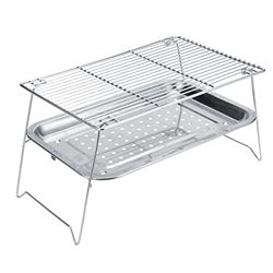 3 Unids/set Parrilla De Barbacoa Plegable Portátil, Parrilla De Barbacoa De Acero Inoxidable Multifunción Fácil De Usar, Herramienta De Barbacoa Fácil en oferta