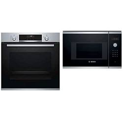 Bosch Serie 6 HBA5360S0 Horno multifunción, 60 cm, 3400 W + BEL523MS0 Serie | 4 Microondas integrable en oferta