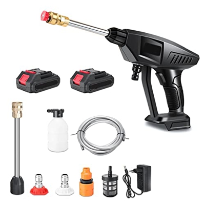 HAOTING Lavadora a presión inalámbrica, 120PSI Limpiador a presión portátil de mano con batería y cargador 24V 7500mAhBatería recargable Lavadora a pr