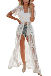 YouKD Cárdigan de algodón Veraniego Transparente para Mujer Vestido Largo Bohemio Tallas largas Traje de baño de Playa Cubiertas Kimono Largo precio