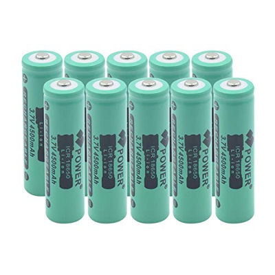 ALCR Batería de Iones de Litio de 3,7v 4500mah 18650, Uso Recargable para Linterna, Tableta, portátil,vehículo, grabadora de Datos deviaje, 10 Uds.