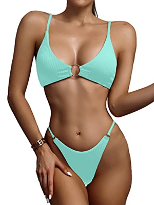 Yutdeng Bikinis Mujer 2022 Brasileños Bikini Triángulo con Relleno String Tanga Playa Traje de Baño Dos Piezas Bañadores Mujer