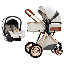 Sistema de Viaje 3 en 1 Silla de Paseo Cochecito de Bebé 3 en 1 Carrito con Capazo para Recién Nacido Cochecito de Viaje Portátil Plegable con Paisaje precio