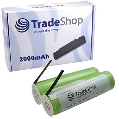 Trade-Shop NI-MH - Batería de repuesto para Philips Philishave HQ6828XL HQ5866, HQ5867, HQ5868, HQ5877, HQ5888, HQ6725, HQ8825, 2,4 V, 2000 mAh